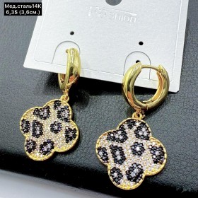 Сережки мед.сталь14К 10691 (3.6см.)